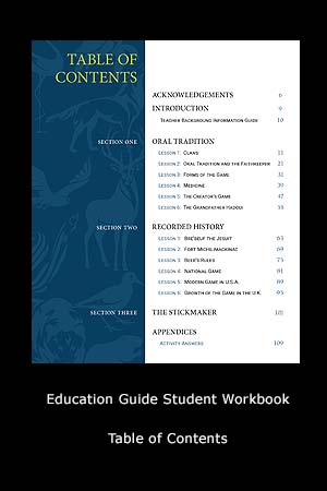 Education Guide Student Workbook - Table of Contents